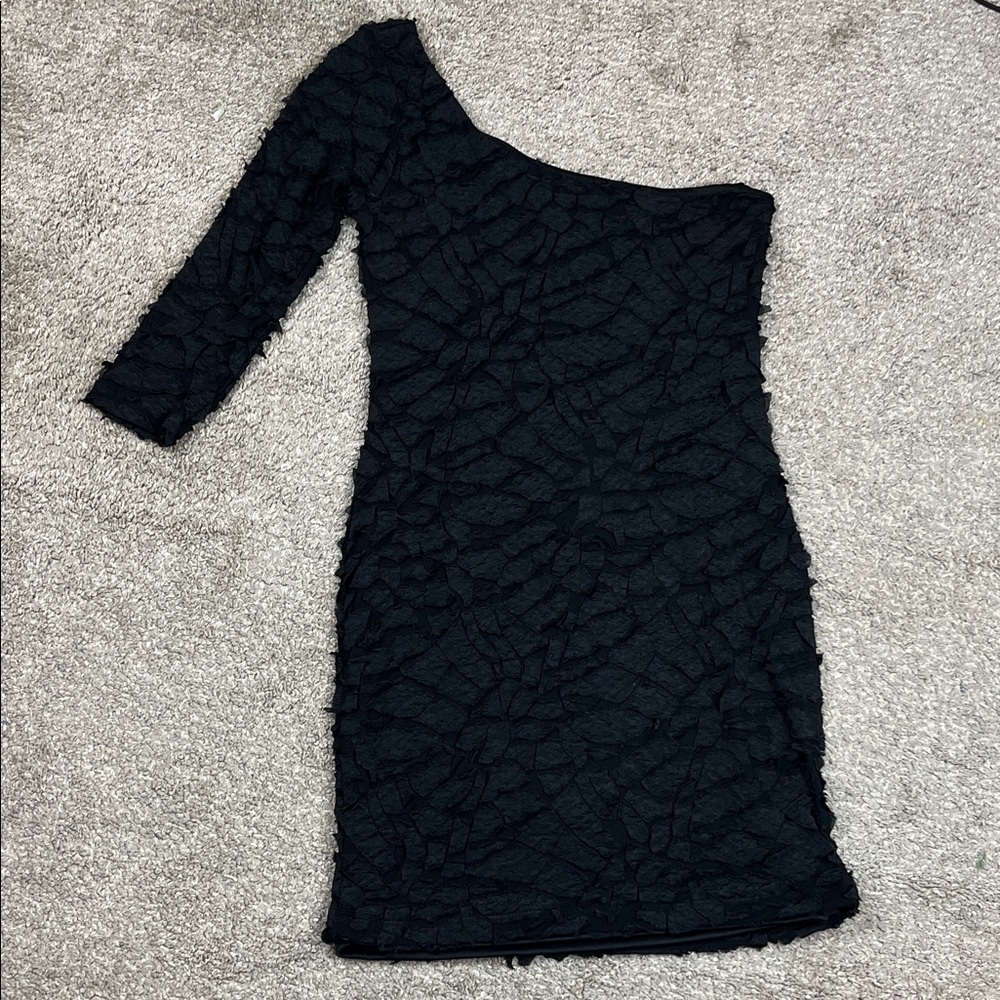 Women’s Black Dress One Shoulder Mini Evening Wear Medium
